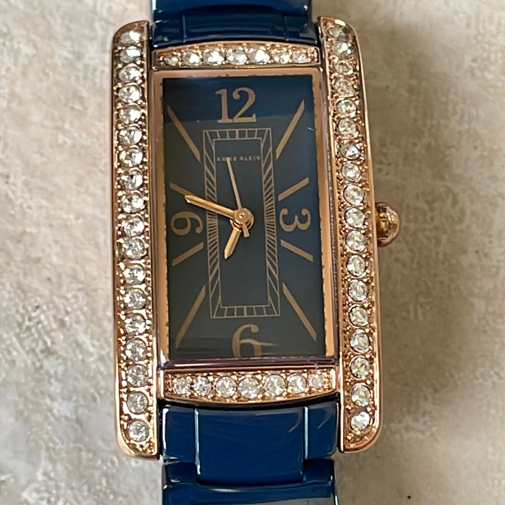 Anne Klein lady battery ceramic band collection w/stone water resistant